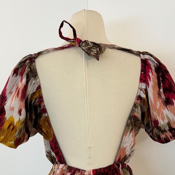 Love the Label Anthropologie Painterly Open-Back Blouse Crop Top | Size XS - Picture 5 of 10